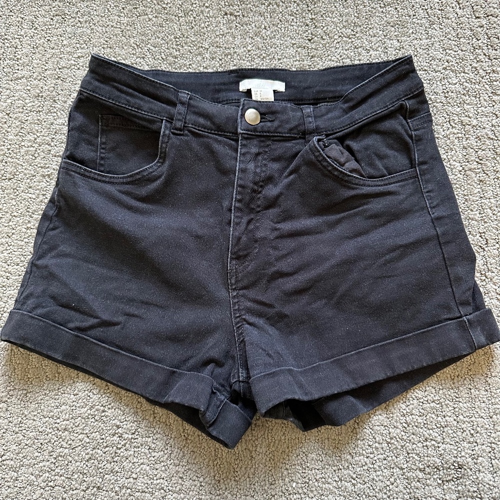 H&M Black Denim Shorts